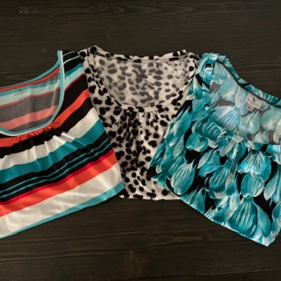 3 Worthington Scoop Neck Short Cap Sleeve Tops - Size Large - Picture 15 of 15